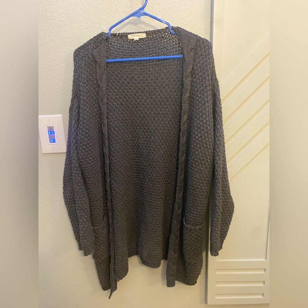Cozy Gray Knit Cardigan